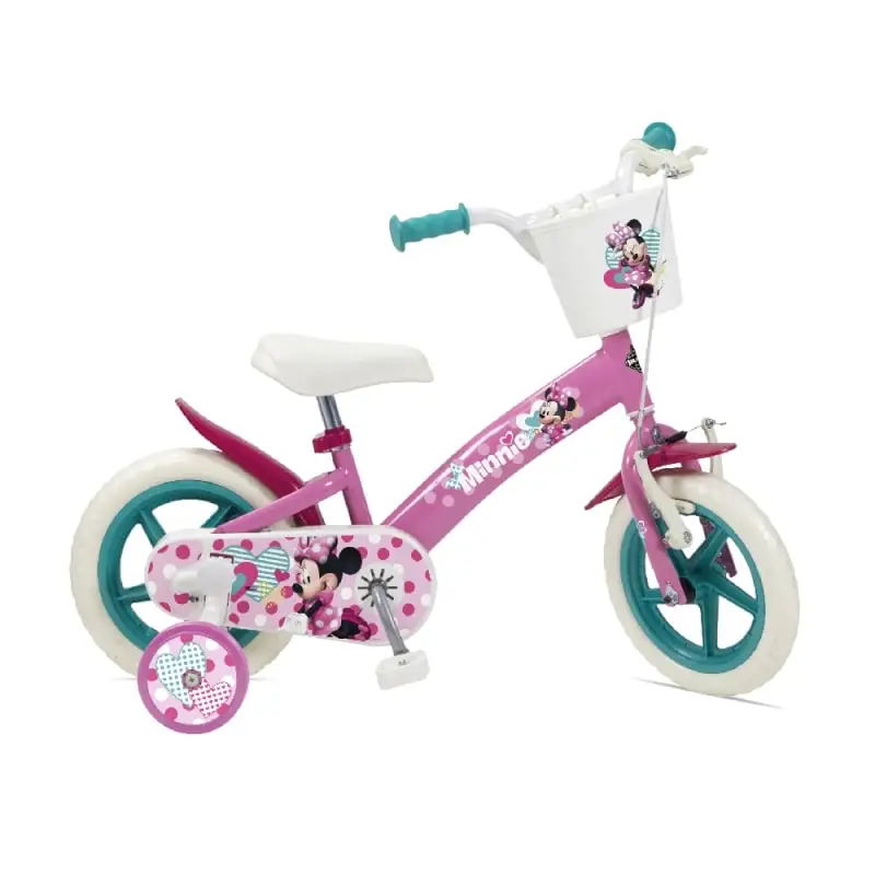 Mädchenfahrrad 3-5 Jahre 12'' Disney Minnie 1 Jahr Rosa/Hellblau - image