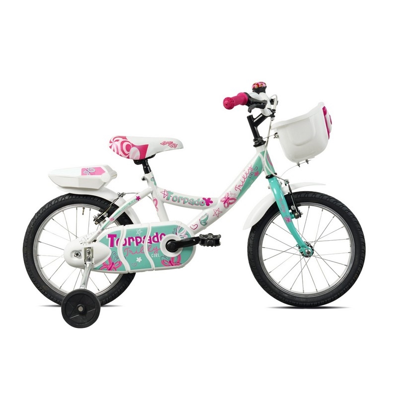 Bicicletta Bambina 3-5 Anni T671 Trilly 16'' 1v Bianco/Verde Acquamarina