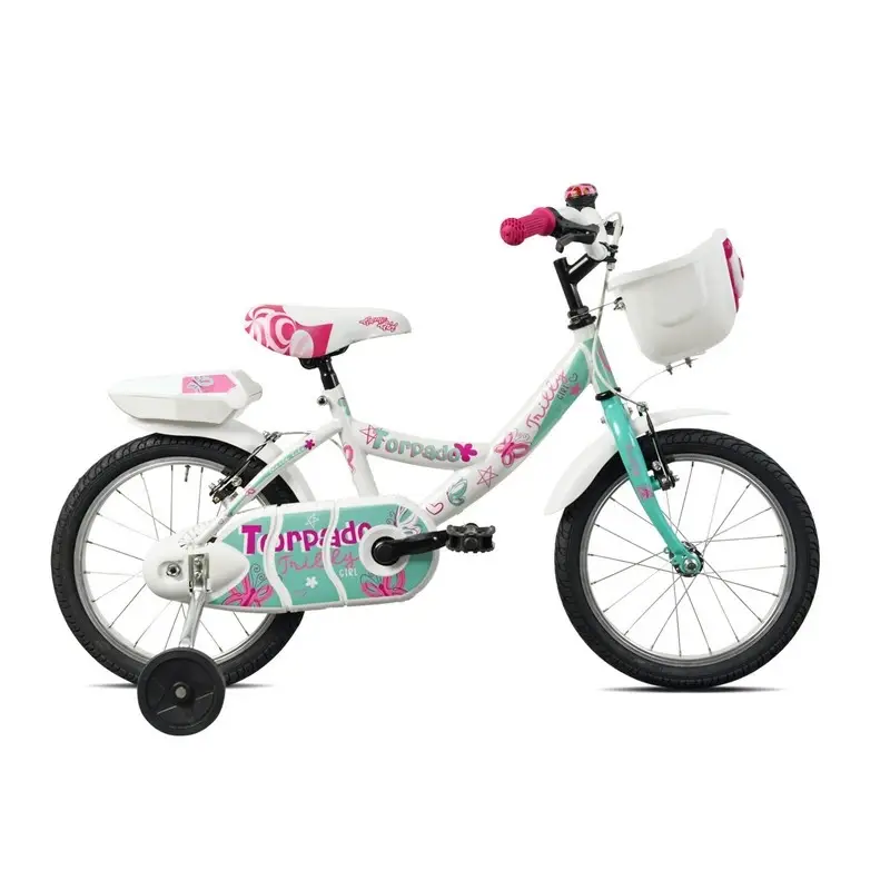 Bicicletta Bambina 3-5 Anni T671 Trilly 16'' 1v Bianco/Verde Acquamarina - image