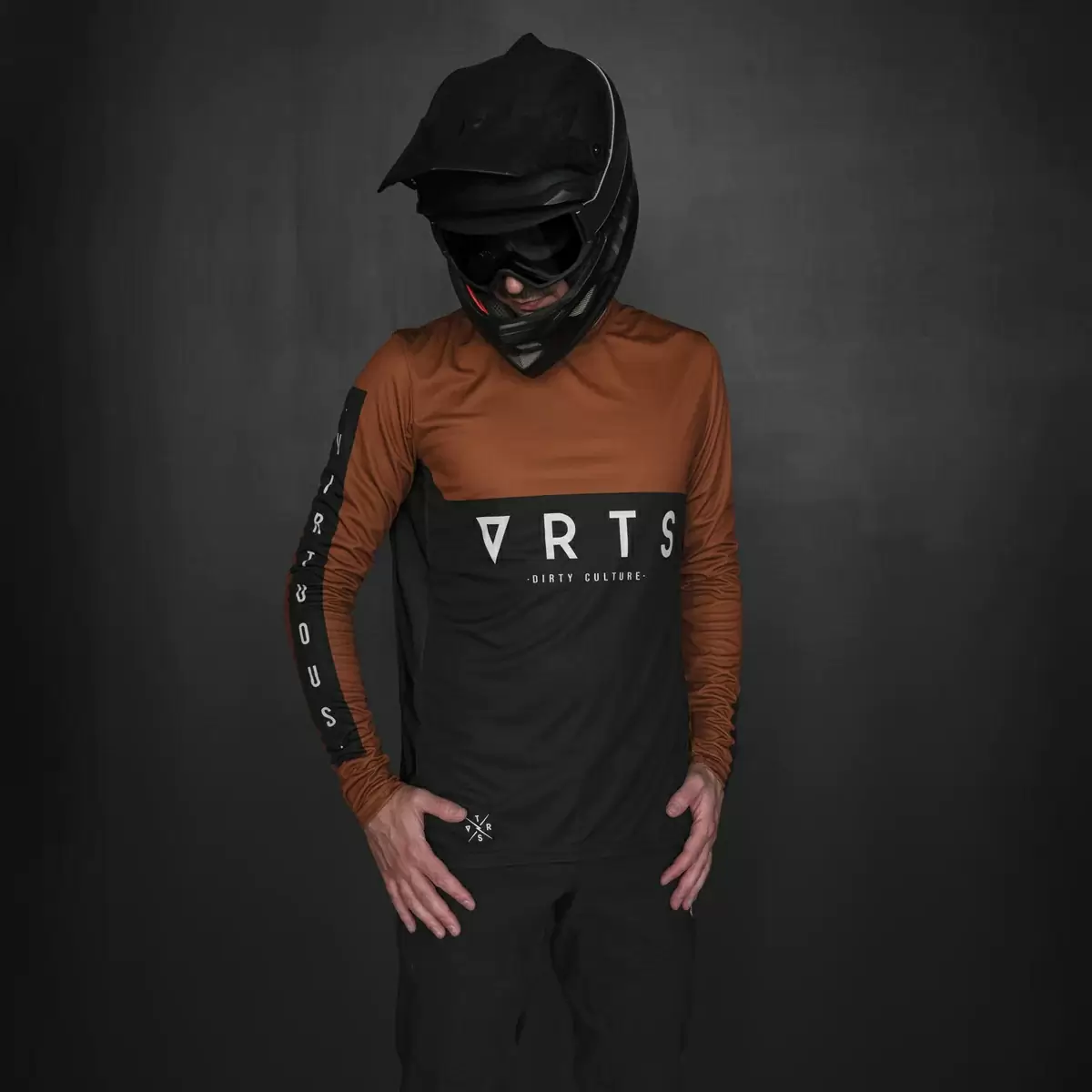 Long Sleeves MTB Level Jersey Terra Brown Size S - image