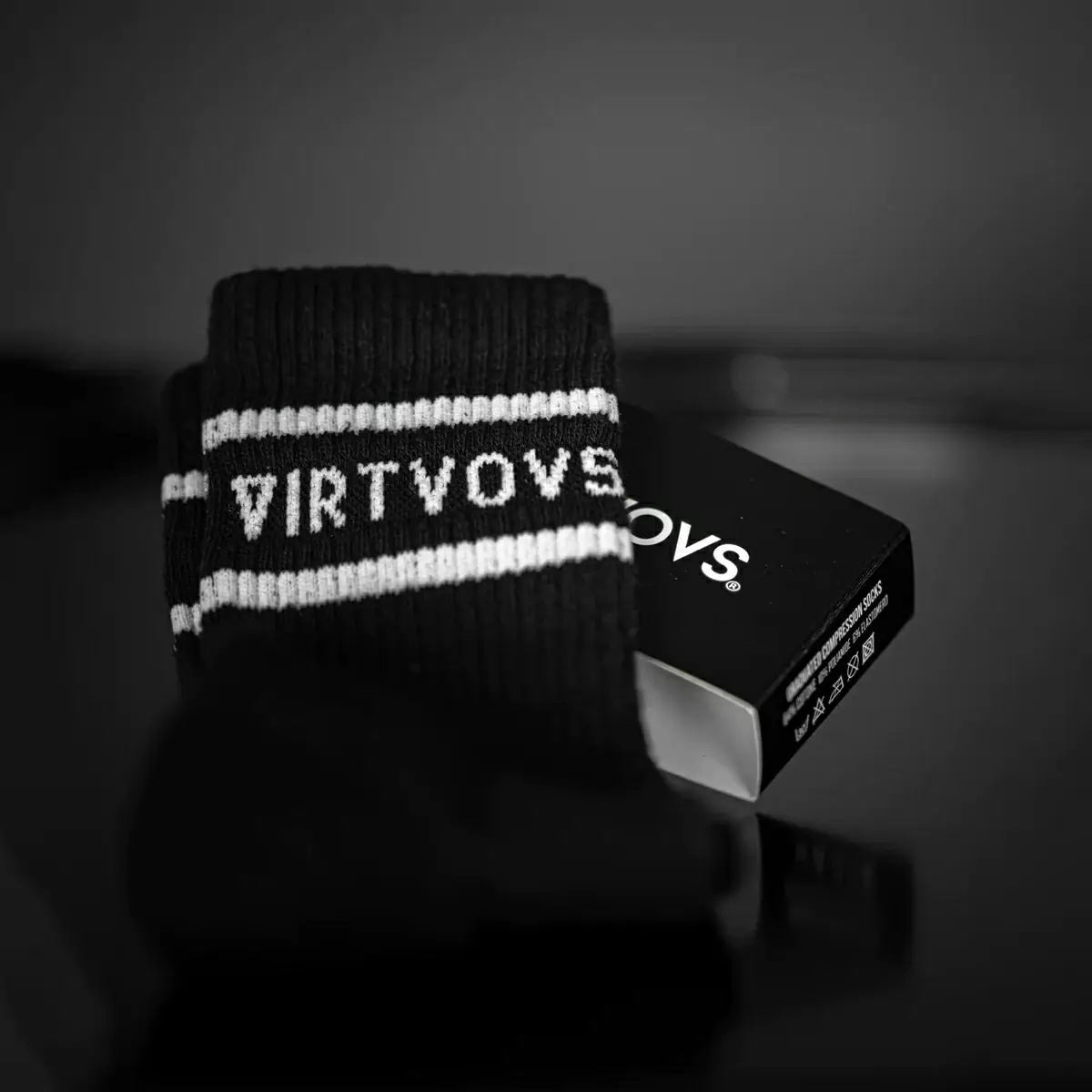 Chaussettes VTT Stripes Noir - image