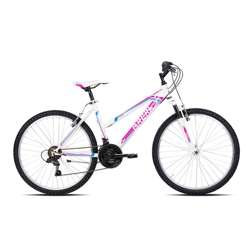 Bicicleta MTB Menina 8-10 Anos Infinity 24'' 3x6v Branco/Ciclamen
