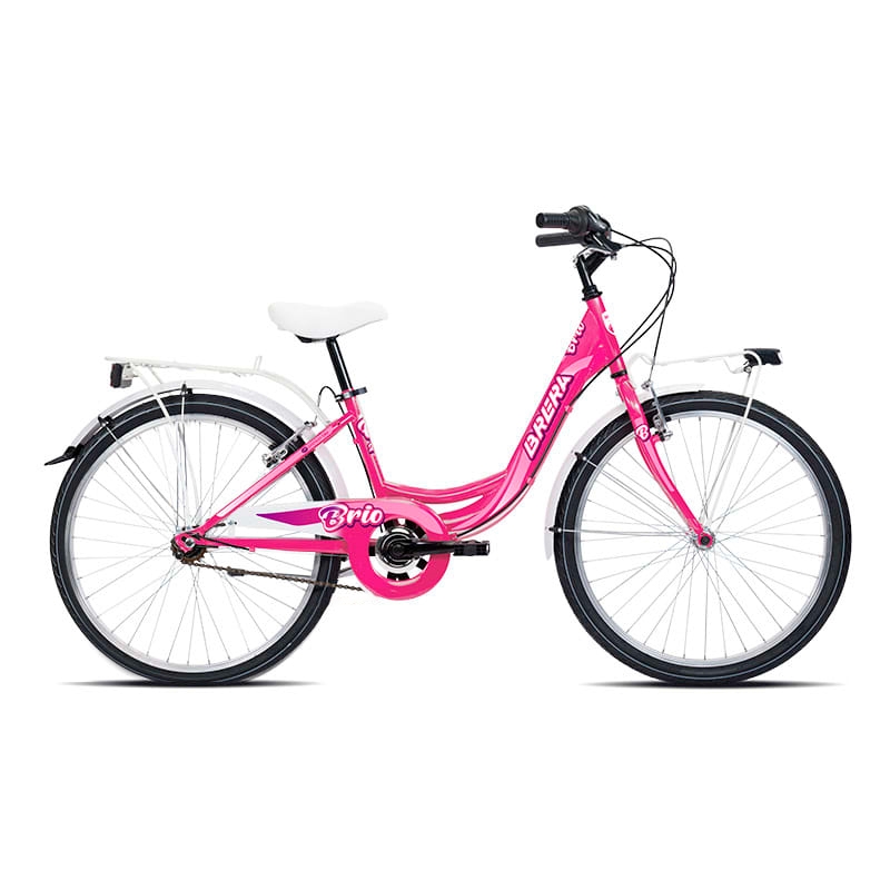 Bicicleta City Menina 8-10 Anos Brio 24'' 1v Ciclame/Branco