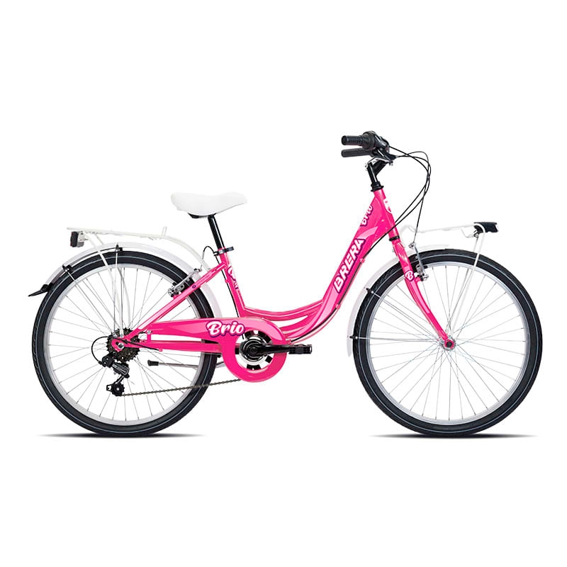 Bicicletta City Girls 8-10 Years Brio 24'' 6V Cyclamen/White