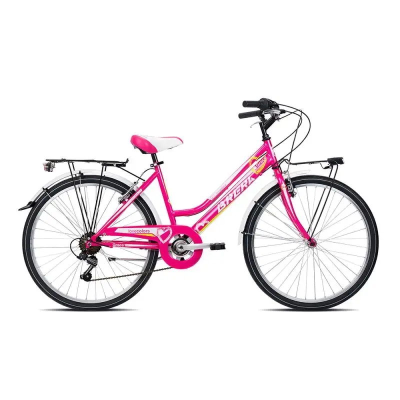 Bicicletta Trekking Bambina Grace 26'' 7v Ciclamino/Bianco Taglia Unica - image