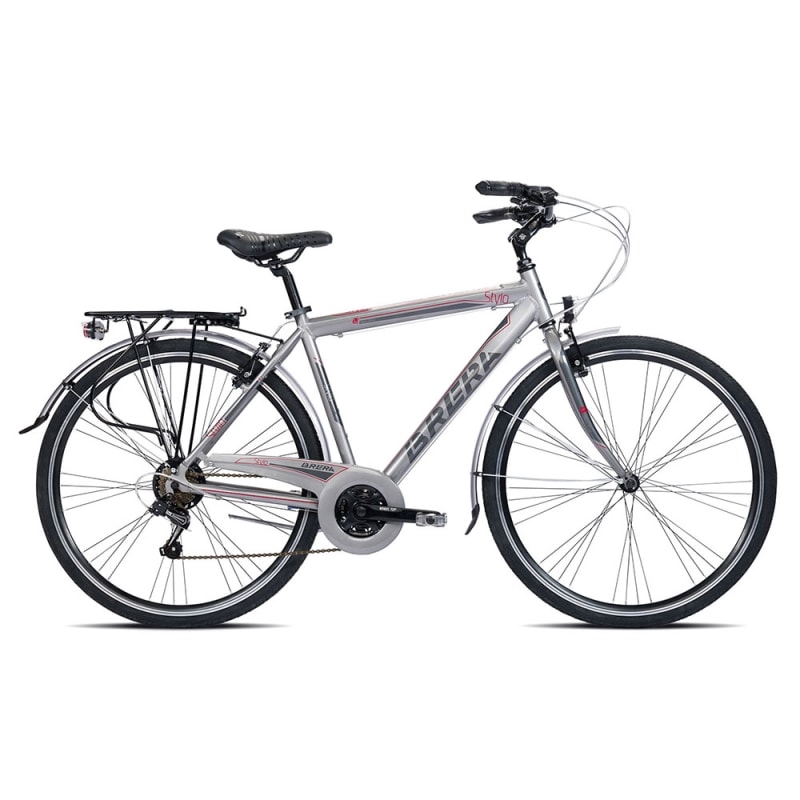 City Stylo Bike 28'' 7-speed Men's Silver/Red Size L
