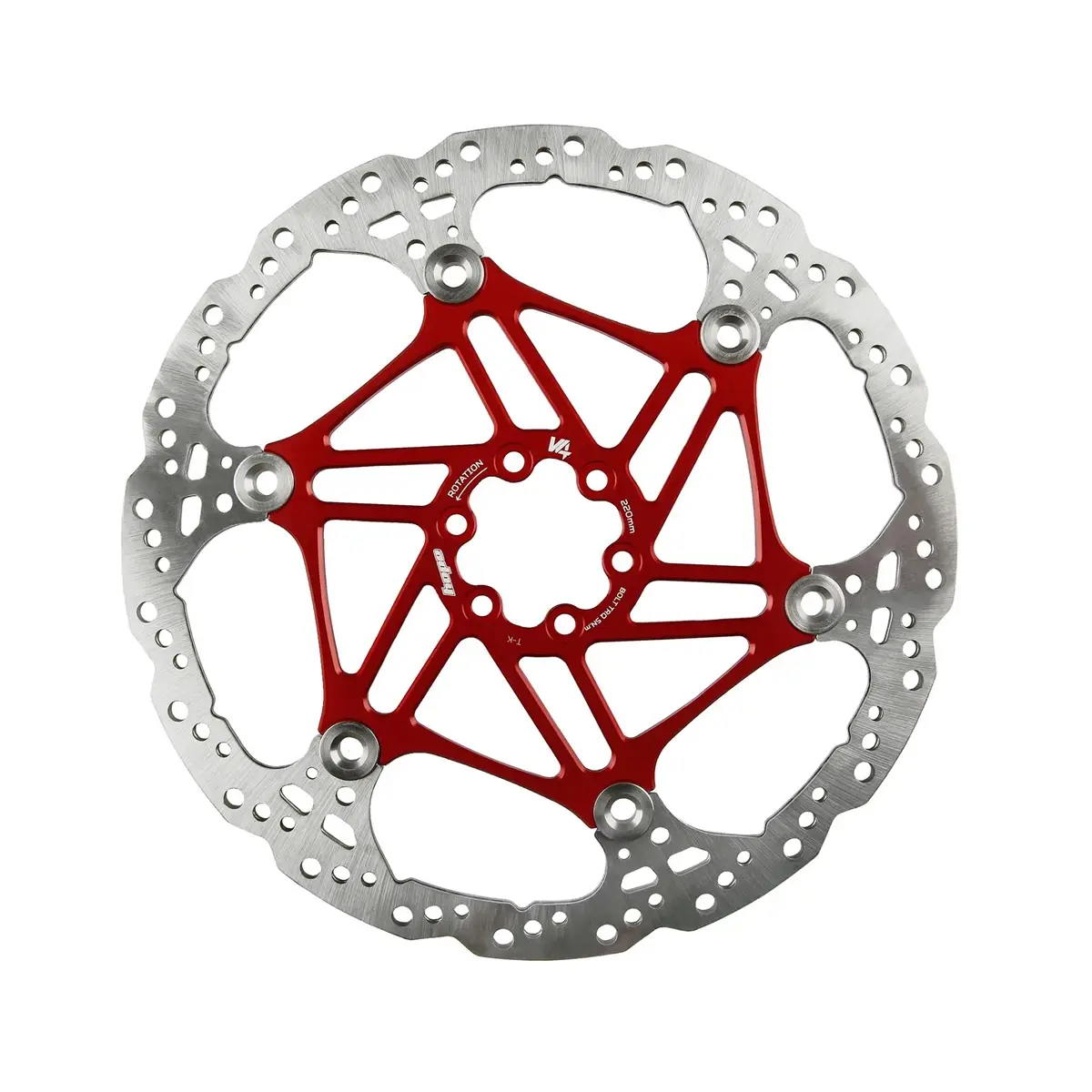 V4 Vented Disc Brake 6 Holes 220mm Silver - image