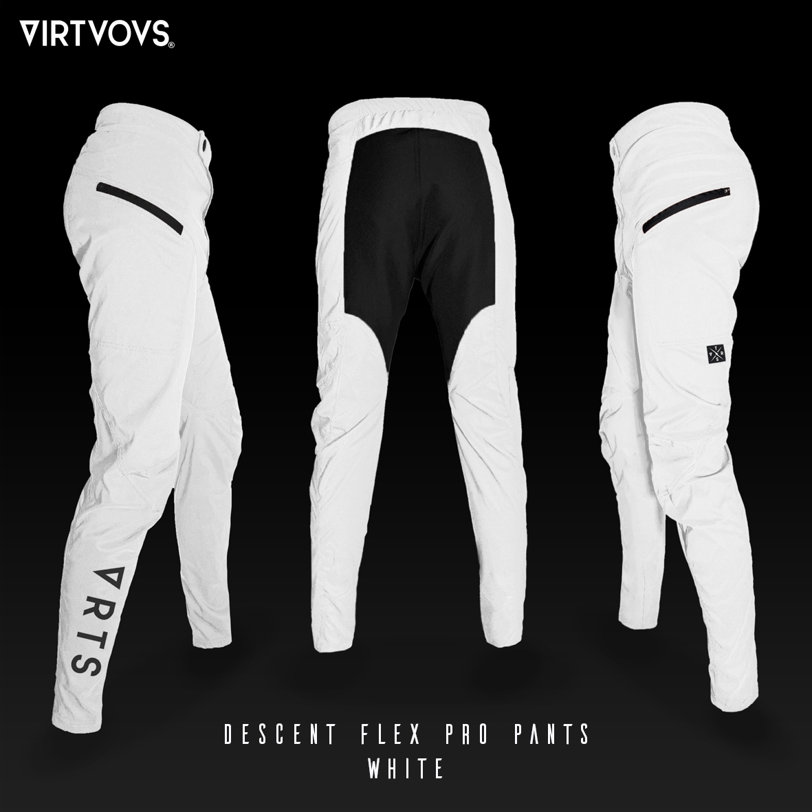Pantaloni Lunghi MTB Descent Flex Pro Bianco Taglia XSS