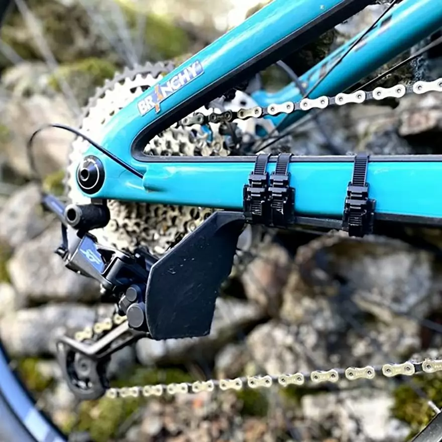 Protezione Deragliatore Posteriore Nera Gancio In Acciaio Al Carbonio Ferro MTB Copri Catena Per Bicicletta Doppie