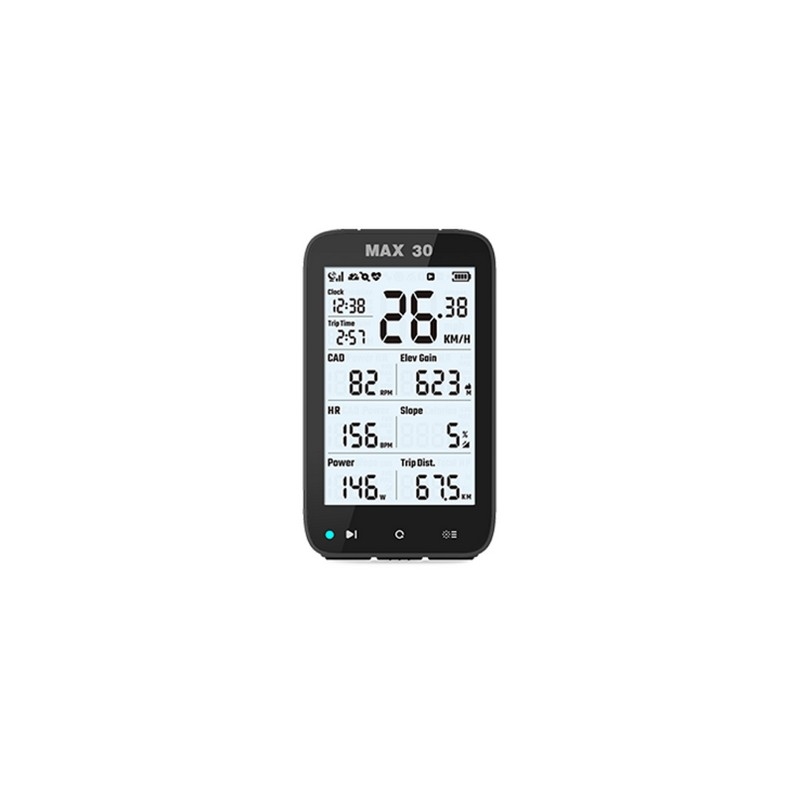 MAX 30 Smart GPS ANT+ / Bluetooth Fahrradcomputer mit integriertem Leistungsmesser