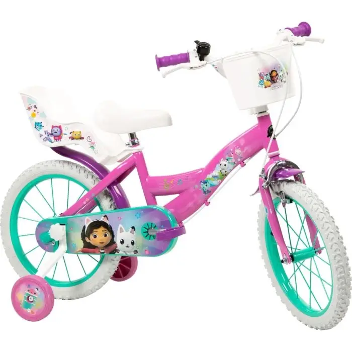 Mädchenfahrrad 5-7 Jahre 16'' 1 Gang Gabby Dollhouse Rosa - image
