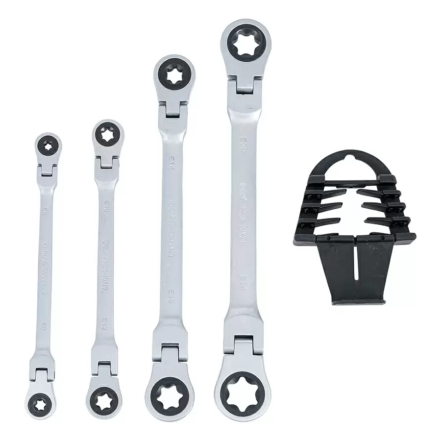 4-piece e-type double ended ratchet wrench set - code BGS71028 - image