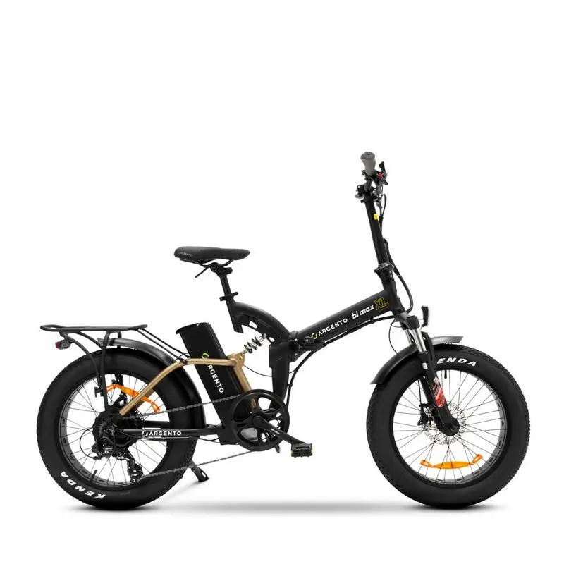 Bici Pieghevole Fat Bike BiMax XL 20'' 7v 614Wh Bafang Nero/Oro Taglia Unica - image