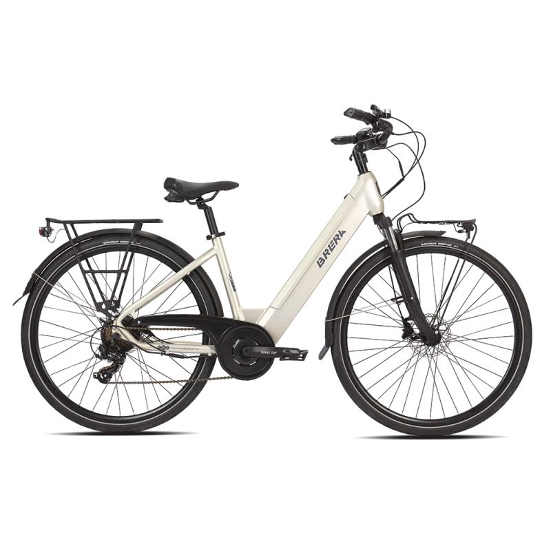 E-Urban City Onroad Damen Fahrrad 28 Zoll 7-Gang 504Wh Brushless Sand Größe S