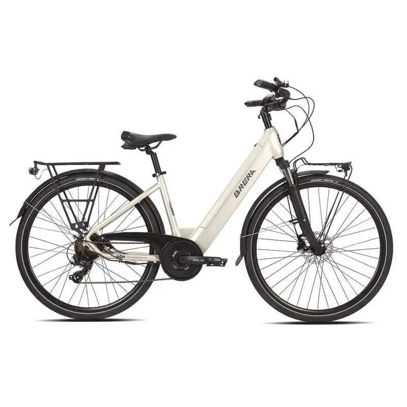 E-Urban City Onroad Damen Fahrrad 28 Zoll 7-Gang 504Wh Brushless Sand Größe S - image