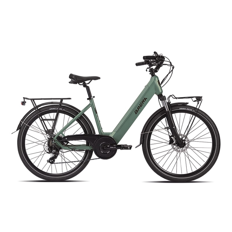 E-Urban City Onroad Damen Fahrrad 28 Zoll 7-Gang 504Wh Brushless Grün Größe S