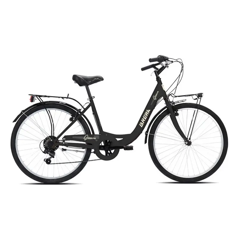 City Bike Genf 26'' 6 Gang Damen Matt Schwarz Einheitsgröße - image