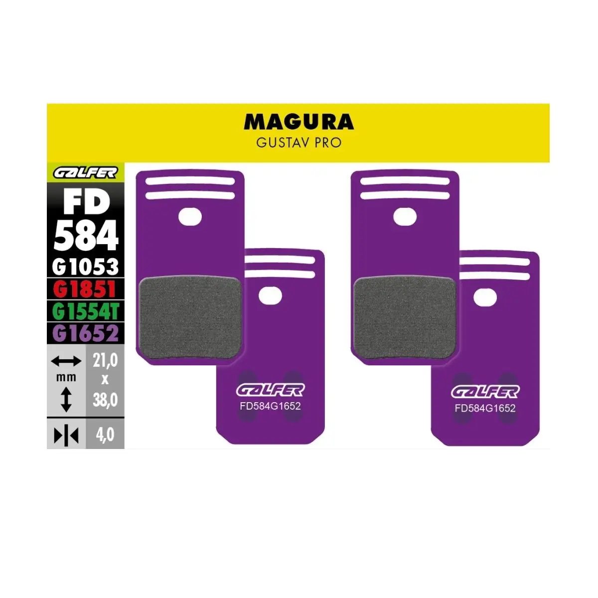 Pastiglie mescola viola e-bike per freni Magura Gustavo Pro - image
