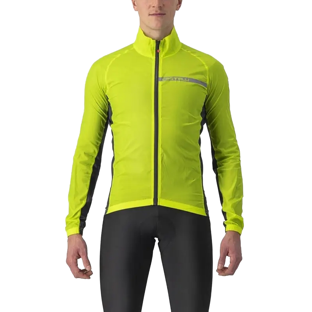 Chaqueta Antiviento Equipo Stretch Amarillo Fluorescente/Gris Oscuro Talla L