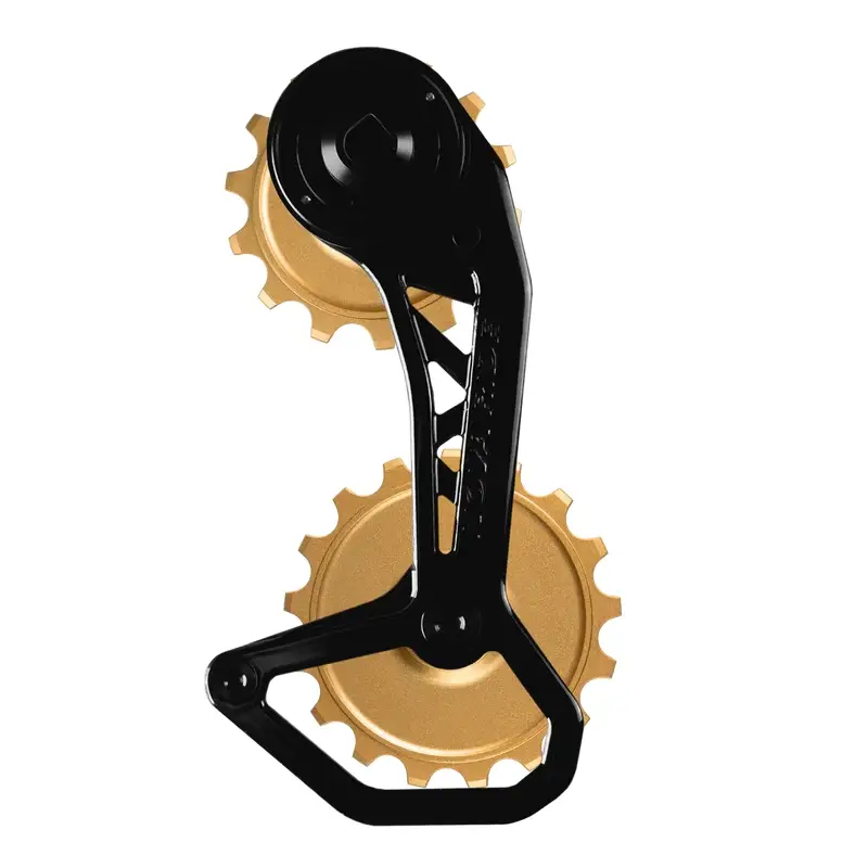Kit de Poleas + Jaula de Carbono CCD Evo Vs Para Sram Red/Rival/Force 12v Oro - image