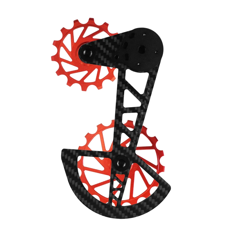 Kit Pulegge + Gabbia Carbonio OSPW Campagnolo Ekar 13v Rosso