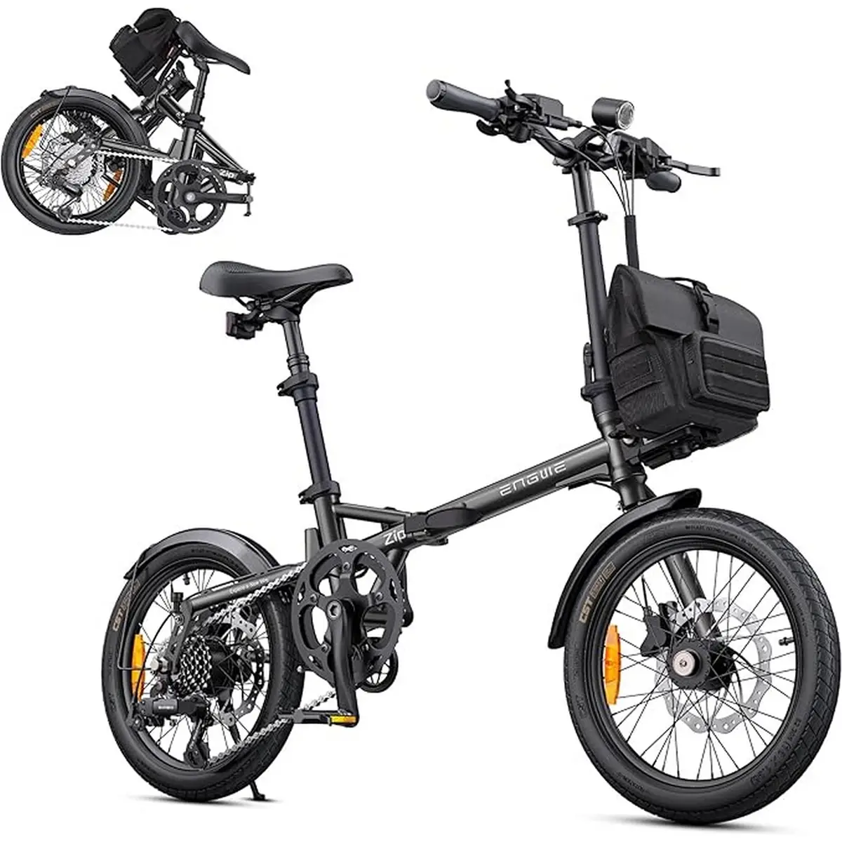 Bici Pieghevole Zip 16'' 7v 360Wh Nero Taglia Unica #2