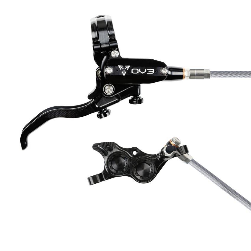 MTB Hinterrad-Hydraulikscheibenbremse EVO TR4 4-Kolben Geflochtener Schlauch Schwarz