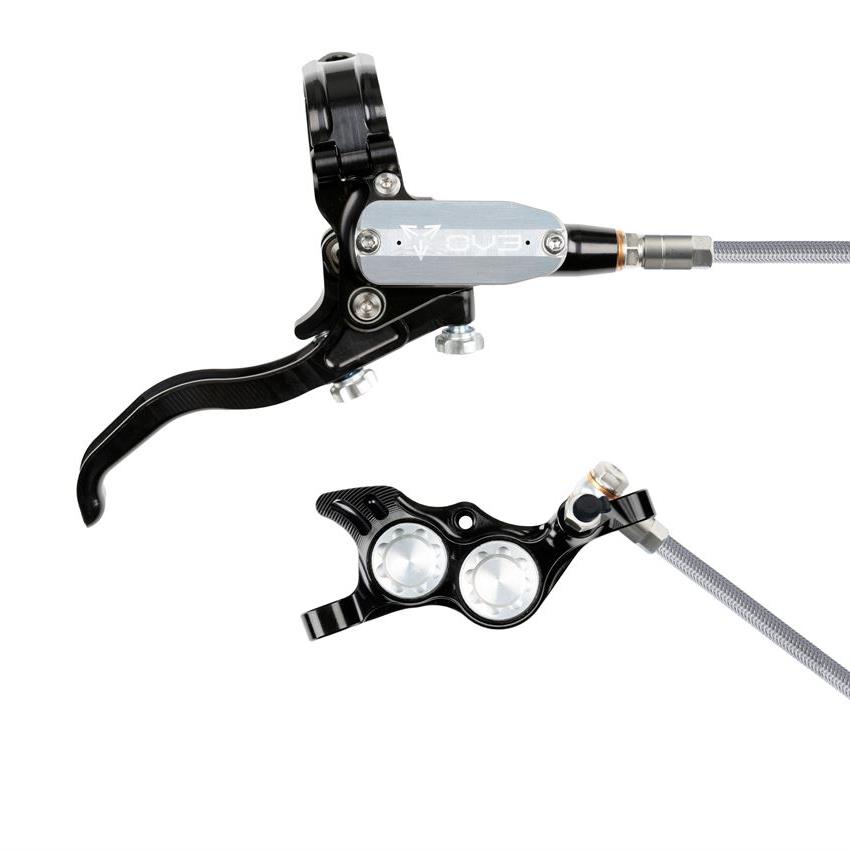 MTB Rear Hydraulic Disc Brake EVO TR4 4 Piston Braided Hose Black/Silver