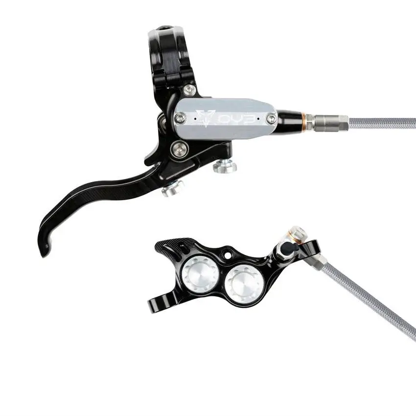 Rear Hydraulic Disc Brake Set MTB EVO TR4 4 Piston Braided Hose Black/Silver #1