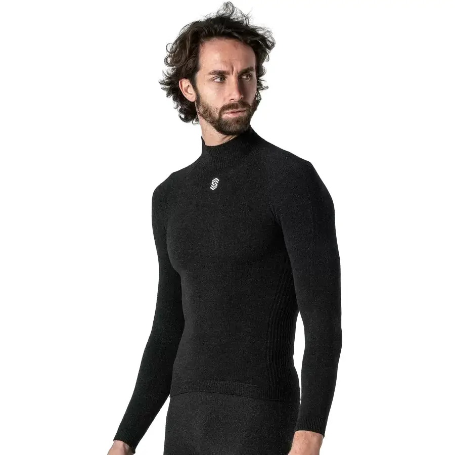 Maglia Termica Stay Warm Manica Lunga Collo Alto Nero Taglia XS/S #3