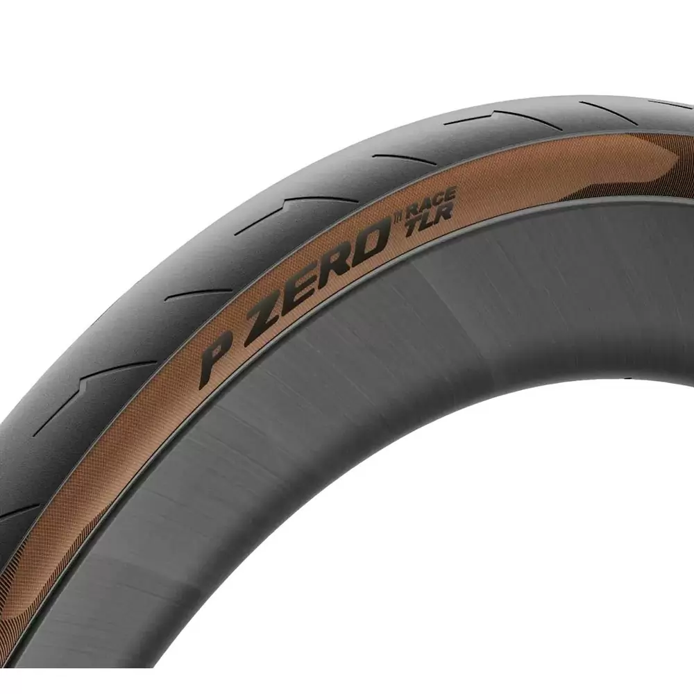P Zero Race TLR Made In Italy Tire Compatible Rim Hookless Tubeless Ready Black/Para 700x28 - image