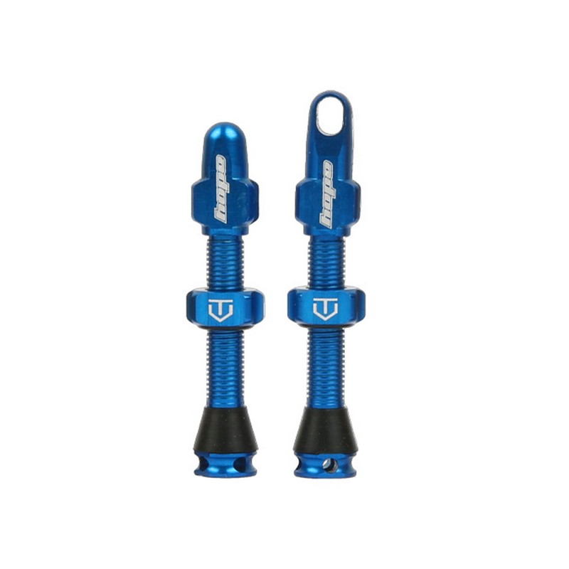 Coppia Valvole Tubeless Compatibili Con Inserti 40mm Blu