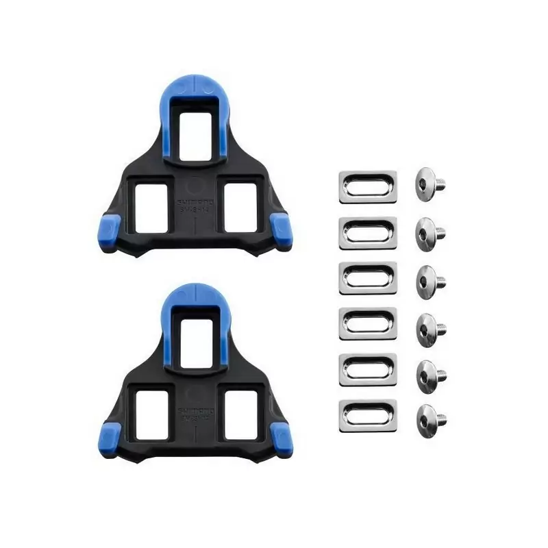 Shimano SPD-SL SM-SH12 Cleats 2 Degrees Of Movement Blue Color - image