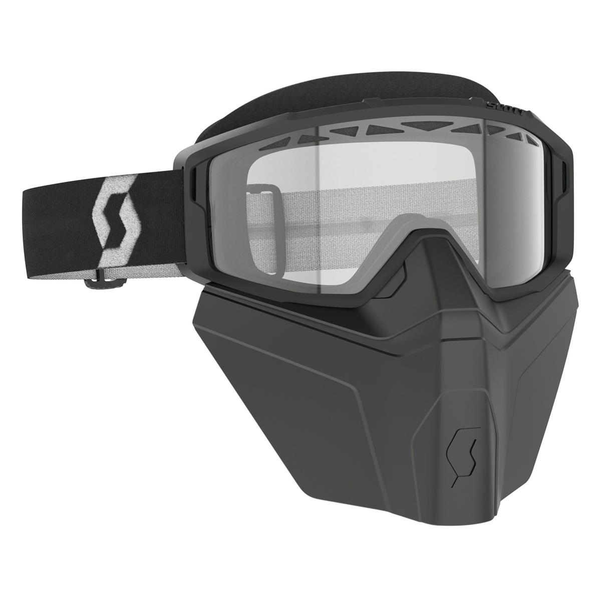 Primal Safari Facemask Black/White - Anti-fog transparent lens