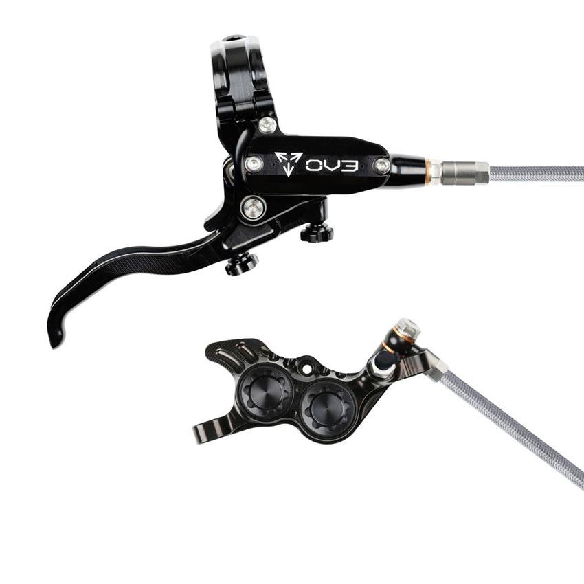 MTB Rear Hydraulic Disc Brake EVO GR4 4 Piston Braided Hose Black