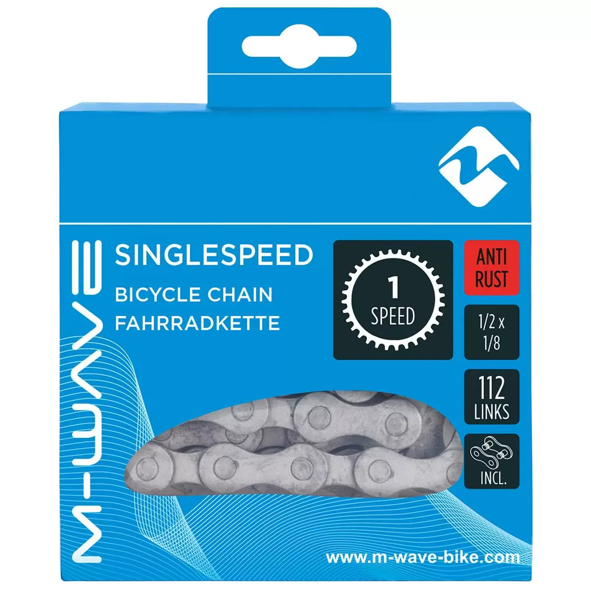 Chaîne 1v Single Speed 1/2 x 1/8 Antirouille Argent 112 Maillons #1