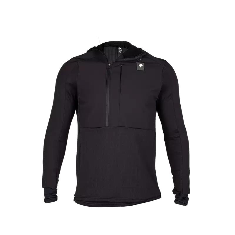 Langarm-Kapuzenshirt Defend Thermal Hoodie Schwarz Größe XXL