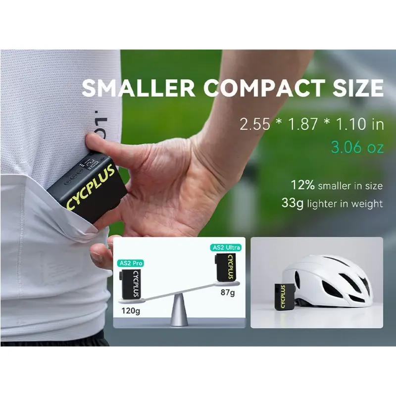 Mini Bomba Eléctrica con Pantalla LED Tiny Pump AS2 ULTRA 120 PSI Compatible con Bicicleta Eléctrica #3