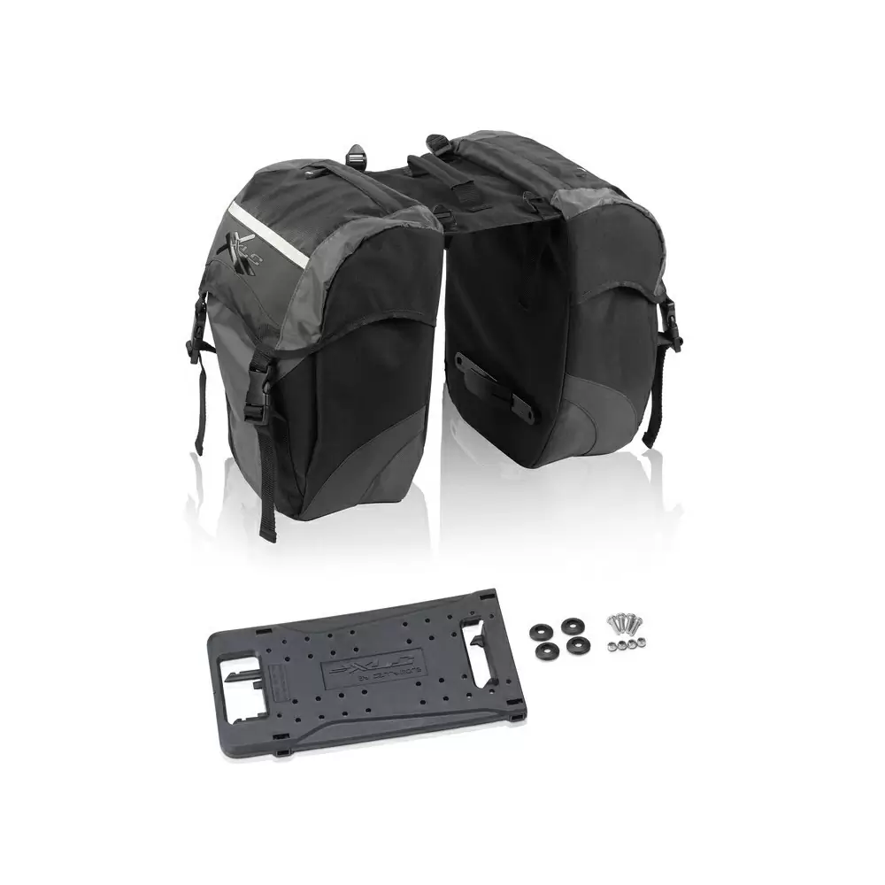 Doppelte Hecktasche Carry More Black für Gepäckträger - image