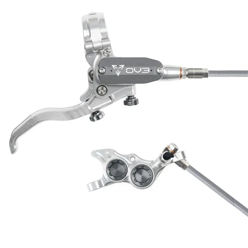 MTB Rear Hydraulic Disc Brake EVO TR4 4 Piston Braided Hose Silver/Grey - image