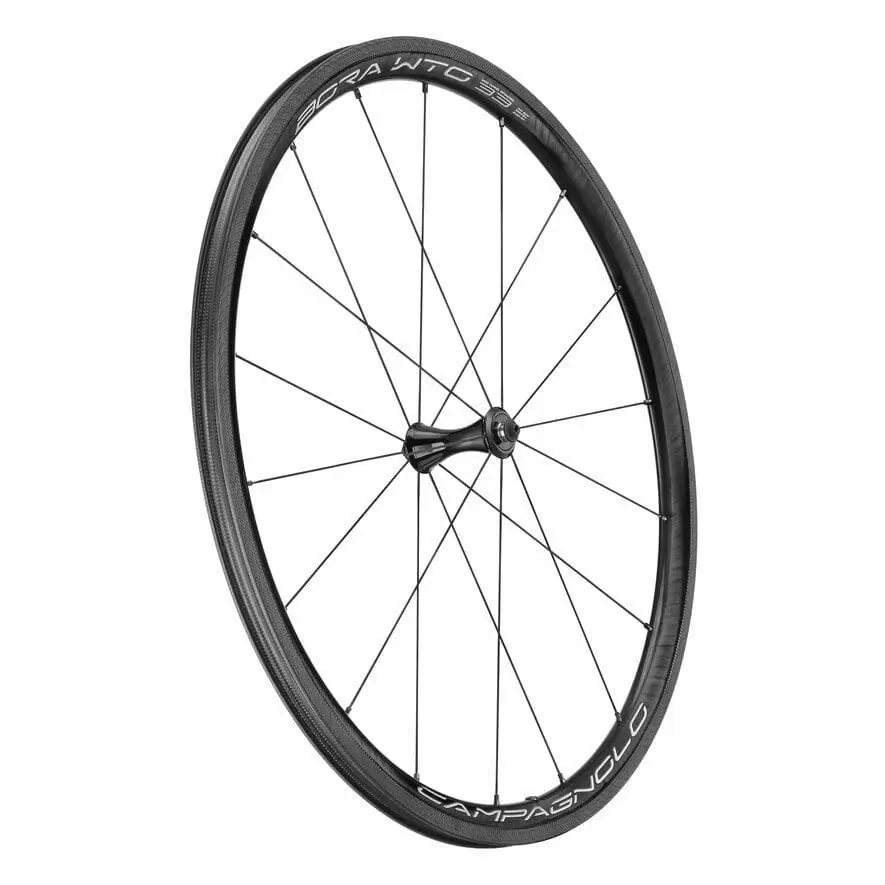 Coppia ruote BORA WTO 33 c19 tubeless ready 2-Way Fit Campagnolo 12v Grafica Bianca #3