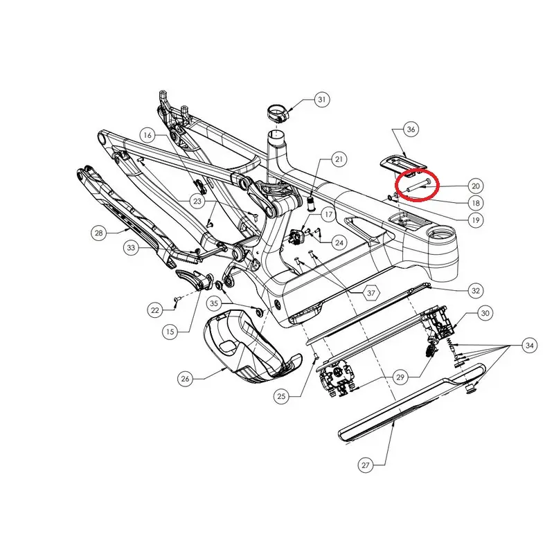 VITE Fixing rear shock absorber stereo Hybrid One44 HPC/77 23-01512 #1