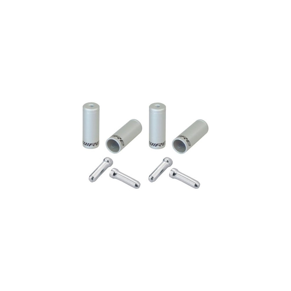 Tampas de extremidade Universal Pro + pontas de cabo para carcaça trançada 4,5 mm/5 mm prata