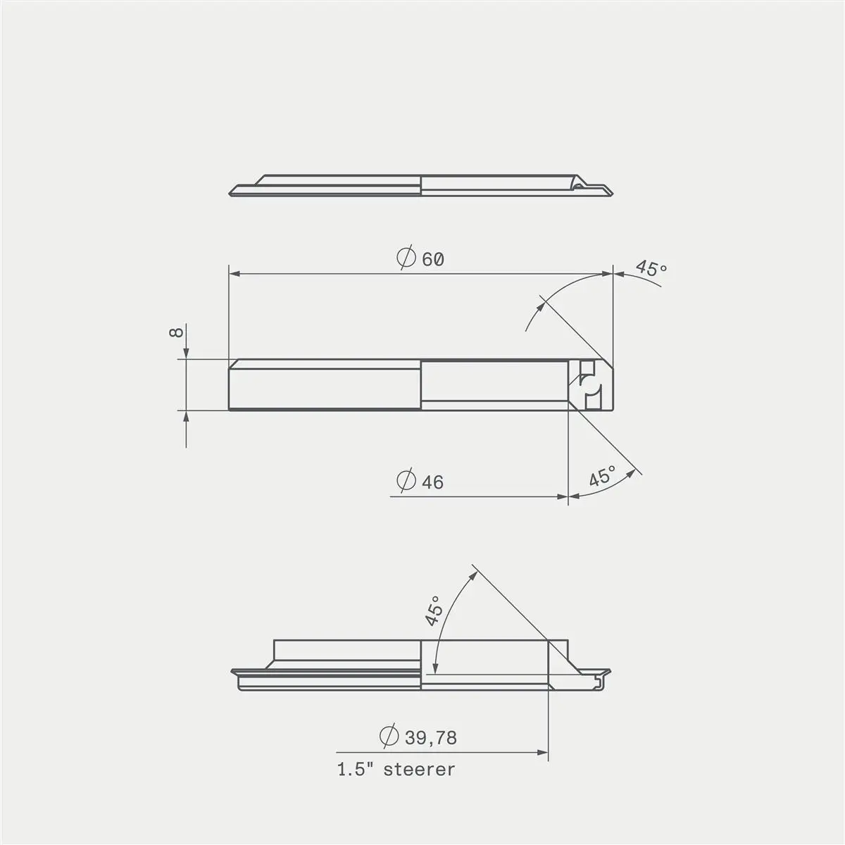 Parte Inferiore Serie Sterzo IS60 1.5'' Diametro 40mm #2