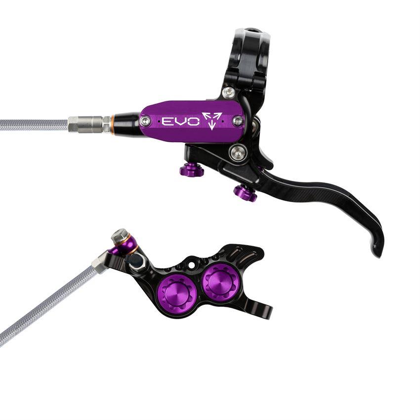 MTB Hydraulic Disc Brake Front EVO GR4 4 Piston Braided Hose Black/Purple