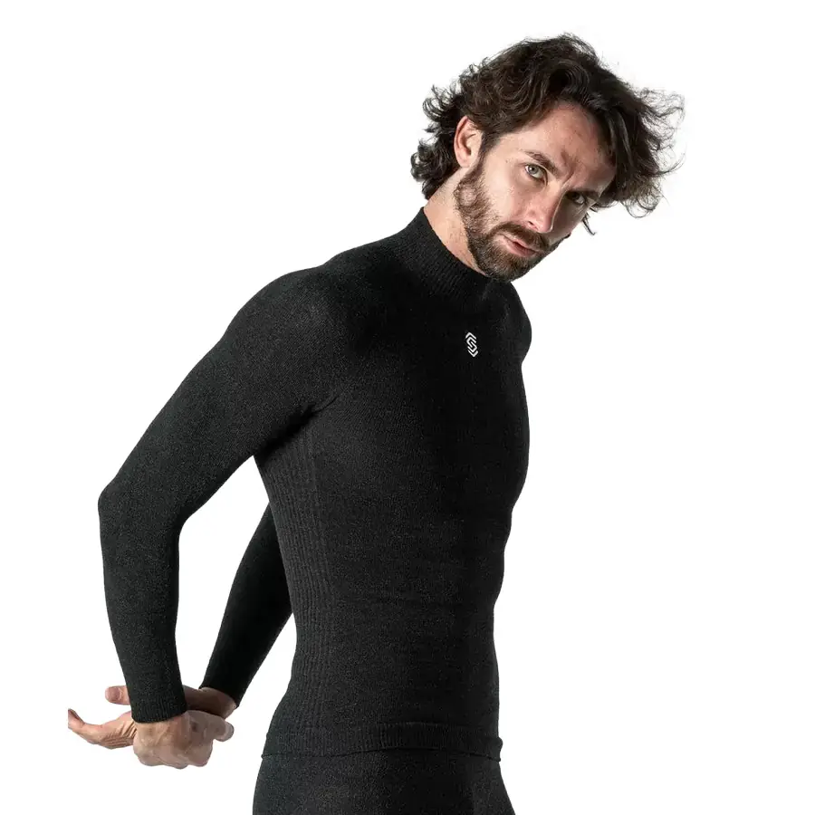 Maglia Termica Stay Warm Manica Lunga Collo Alto Nero Taglia XS/S #4