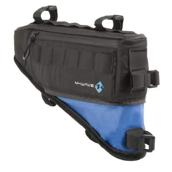 Kit Completo Bikepacking Bag Alforja + Bolsas Cuadro + Bolsa Delantera Impermeable Negro/Azul #6