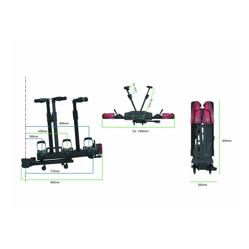 Portabicicletas Gancho Remolque X3 Black Edition 3 Bicicletas Compatible E-bike y Biamortiguadas #5