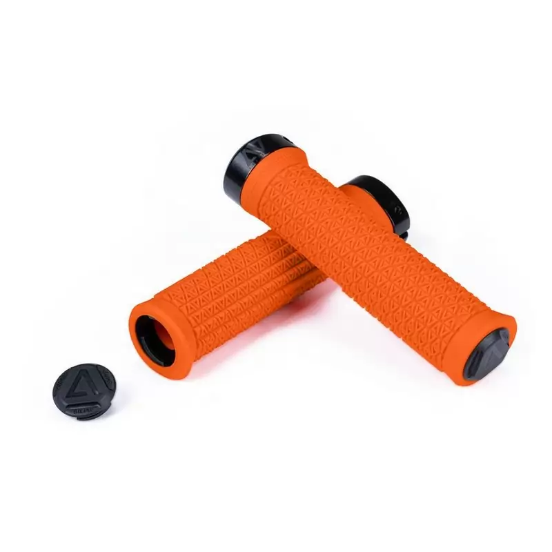 Pair of MTB Grips Icon Pro 140mm Orange Acid Knobs Grips Mtb Bike