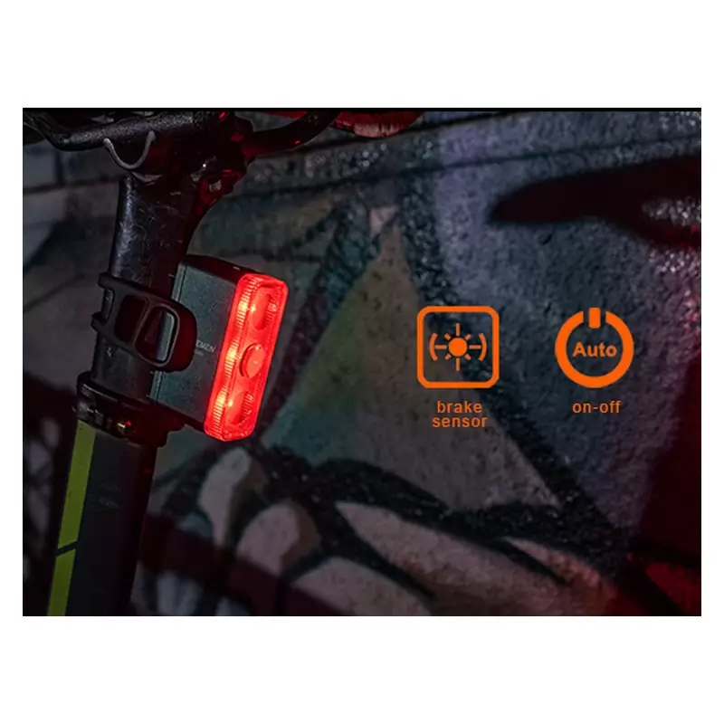 Alarma de luz trasera de bicicleta inteligente, Luz de freno de bicicleta  Encendido/apagado automático USB C, accesorio para bicicletas a prueba de ag